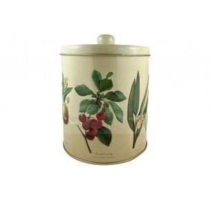 TIN: Floral Biscuit Barrel