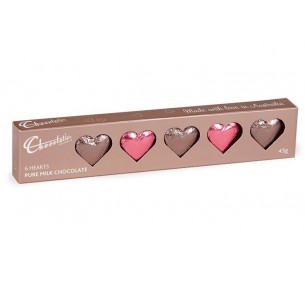 Foiled Hearts Gift Box - Pink & Mocha